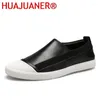 Casual Schuhe hochwertige Männer echte Lederschlupf auf schwarzen Turnschuhen für Luxusschleusen Herren Moccasins Italienischer Designer Flach