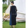 Этническая одежда 2024 Весна осень осень китайского национального стиля Женское платье Джинсовое заклинание модное хлопок льня свободна удобная длинная юбка