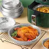 Wykonalne zastawie obiadowe 20pcs odporne na olej aluminiowe Folia Tin pudełko pudełko powietrza Fryer Papier BBQ Drip Tray