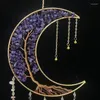 Decorative Figurines 7 Chakra Gemstone Reiki Healing Color Tree Of Life Wall Hangings Agate Moon Dream Catchers Gifts Room Wind Chimes