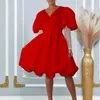 Ropa étnica elegantes vestidos de boda de la fiesta de bodas de África para mujeres Summer Vestido de manga larga de manga larga Vestido de noche negra roja blanca