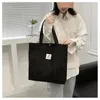 Totes 2024 Sac à bandoulière vintage en velours côtelé pour femmes Coton Color Couleur Couleur Eco Shopping Réutilisable Grand Shopper Sacs