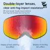 アイウェアQunature Children's Skiing Goggles UV400日焼け防止スノーボードグラスボーイズガールズウィンタースポーツスケートメガネ