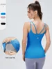 LU Kvinnlig yogaväst med bröstkudde lång yoga Sling Beauty Back Sports Top Shock -Fast Running Clothes Underwear Underwear