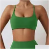 Camisoles Tanks Nclagen Ladies Sports Bra y Criss Cross Stracles Back Support Impact Yoga Sous-vêtements Running Fiess Gym Remplissé du gymnase Otgfv