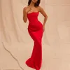 Instagram's New Waistband Strapless One Line Collar Long Sexy and Spicy Girl Temperament, Backless Dress, Summer F42869