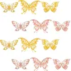Kwiaty dekoracyjne 48 szt. Dziecięcy dekoracje pokoju 3D motyle ścienne Małe naklejki dekoracje sypialnia motyl kwiatowy