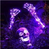 Partymasken Halloween LED Skelett Stake Dekoration Py Skelette mit Lichtern Groundbreaker Yard Friedhof Dekor Realistische Grusel SKL Dhur0