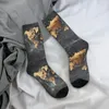 Chaussettes masculines 147 Gold Black Harajuku Sweat Absorbing bass All Season Long Accessoires pour les cadeaux unisex