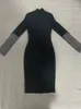 Casual Dresses Luxenvy Ins Samma strassmask Sexig V-ringning Bandage Hip Wrap Dress 2024 Autumn