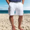 Męskie spodnie bawełniane i lniane szorty sportowe moda na plażę wakacje chłodne