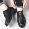 Casual Shoes Fashion Mens Leather Designer Brand Wed Dress Lace Up Business Oxfords Round Toe Office Formal Male