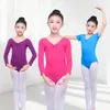 Girls Ballet Dance Costume Kid Kid Long/Short Maniche Cotton Kids Turnpakje Leotard Girls Gymnastics Dancewwear Leotard per balletto 240412