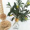 Fleurs décoratives 5 PCS OLIVE ARTIFICIEL BRANCE PLANTES PLANTES RICHAGES PLAQUES FAUX SEMPLE DES SEMPLE DES FLORIT