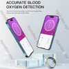 Smart Ring Health Monitor för män Kvinnor Bluetooth Blodtryck Hjärtfrekvens Sovmonitor IP68 Vattentät för iOS Android 240422