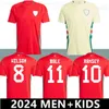 Wales 2024 Football Jersey Wilson Ramsey Bale New 2025 National Team 24 25 Soccer Shirt Men Kids Kit Full Set Home Red Away Yellow Men's Uniform Brooks Johnson