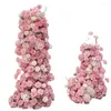 Fleurs décoratives luxe 5d Red Pink Wedding Fellop Floral Arrangement Floral Rose Hortensea Row Decor Party Arch Floor Flover Ball Flower