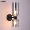 Wandlamp Moderne luxe glazen schaduw Minimalistische corridor SCONCE Woonkamer slaapkamer bedkamer bed decoratief licht e14 lamp