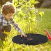Trädgårdsdekorationer 5st icke-vävt kontroll marktäcke bärbart svart skyddsmattan växt trädmulchring
