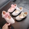 Girls Shoes Children Wedding Princess School Shoe Kids Summer Rhinestone Flower Student Sandals Fashion Flats G26 240417