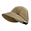 Berets Women Summer Gardening Cap Kapian Ladies Great Brim Hat Ochrona słońca z dziurą do podróży