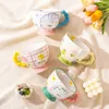 1pc 450ml Ceramic Handpainted Embossed Breakfast Mugs Large Capacity Oatmeal Cups Cute Creative Milk Cups Coffee Cups Gifts 240424