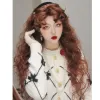 かつらHouyan Long Wavy Hair Brown Bangs NaturalWig Cosplay Girl Lolita Wig Lady Bangs Synthetic Wig