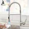 Robinets de cuisine LED nickel brossé pour lavabo un levier unique Sortez des mélangeurs de bec de source