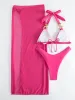Set Lüks Rhinestone Bikini Set Kadınlar Sarı Elmas Push Up Up Featt 3 Parça Mayo 2023 Yaz Mayo Takım Mayolar Mayo