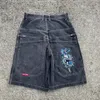 Hip Hop Retro Snake Graphic Streetwear JNCO Shorts Y2K Pants Mens Baggy Denim Gym Harajuku Gothic Men Basketball Short 240420