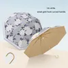 Ultra Light Double-couche Double Flowers Oil Painting Umbrella, Mini Sunshade, Rain and Shine Double-usage Umbrella, Portable Sun Umbrella