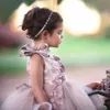 Tulle Scoop a strati Cruffles Neck A Line Flower Girls 3D APPLICAZIONE APPLICAZIONE APPLICATO DELLA GIORNI Abito Formale Wears BC2277 Pplique '