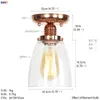 Plafondlampen IWhd Rose Gold Noordse LED Woonkamer Porch Balkon plafonnier glas Moderne lampen Luminaria Lampara Techo