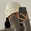 Ins boog decoratie schattige dames hoeden herfst en winter Koreaanse versie casual veelzijdige vaste kleur warm gebreide emmer caps 240416