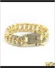 Tennis Hip Hop Iced Out Bling CZ Men Bransoletka Moda 18 20 cm długość Miami Cuban Link Bracelets Męskie Biżuteria Hiphop Prezenty H5845130