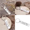 Keychains Lanyards Keychain for Women Men Lettre Saint Valentin Je vous aime les plus en acier inoxydable Clées Couple Friend Père Bi Dhxfl