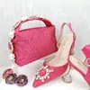 Dress Shoes Doershow African And Bag Matching Set With Purple Selling Women Italian For Party Wedding HGO1-29
