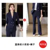 Women's Two Piece Pants Office Ladies Pant Suit Women Black Brown Red Plaid Female Business Work Wear Jacket Blazer And Trouser Formal 2 Set