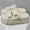 Pantofole donne primaverili dell'autunno 2024 peluche unica toppa tosta testa aperta comoda scarpe femminili versatili