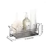 Kitchen Storage Dish Drying Rack Plates Organizer With Drainboard Over Sink Countertop Cutlery Holder Stainless Steel