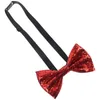 Bow Ties Glitter Tie Performance Banket Children's Single Adult British Pu Color Justerable (Red) Tuxedo Bowties Men Men