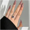 Band Rings 1Ct Pear Diamond Designer Ring For Woman 925 Sterling Sier Green 5A Zirconia Luxury Jewelry Daily Outfit Friend Love Women Dhjg4