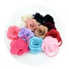 Kids Hair Accessories Rose Flower Scrunchie Boutique Flower Girl Bow Elastic Bands Baby Ponytail Holder Hair Bands