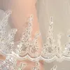 Brautschleier Großhandel weiße Elfenbein Zwei Schichten Braut Hochzeit Spitzenkante sexy Schleier
