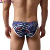Underpants Fashion Printed Men Underwear Polyester Sexy Briefs Breathable Slip Cueca Hombre Gay Male Panties