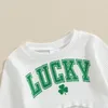 Kleding stelt mijn eerste St Patrick's Day Baby Girl -outfit geboren Lucky Charms Short Sleeve T -shirt Tops Shamrock Clover Flare Pants