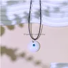 Hangende kettingen in BK Turkse etnische stijl duivels eye ketting ketting mticolor 3cm hars ronde blauwe sieraden voor mannen drop levering hangers dhruj