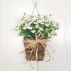 Decorative Flowers Charm Basket Artificial Blooms Wreath For Festive Celebrations Door Decoration DropShip