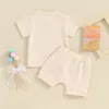 Clothing Sets Baby Summer Clothes Short Sleeve T Shirt Rolled Stretch Shorts Set Toddler Mamas Boy Daddys Matching Outfit