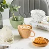 Mugs 330ml manual irregular ink splashing art cup creative ceramic cup espresso cup breakfast milk cup couple water cup J240428